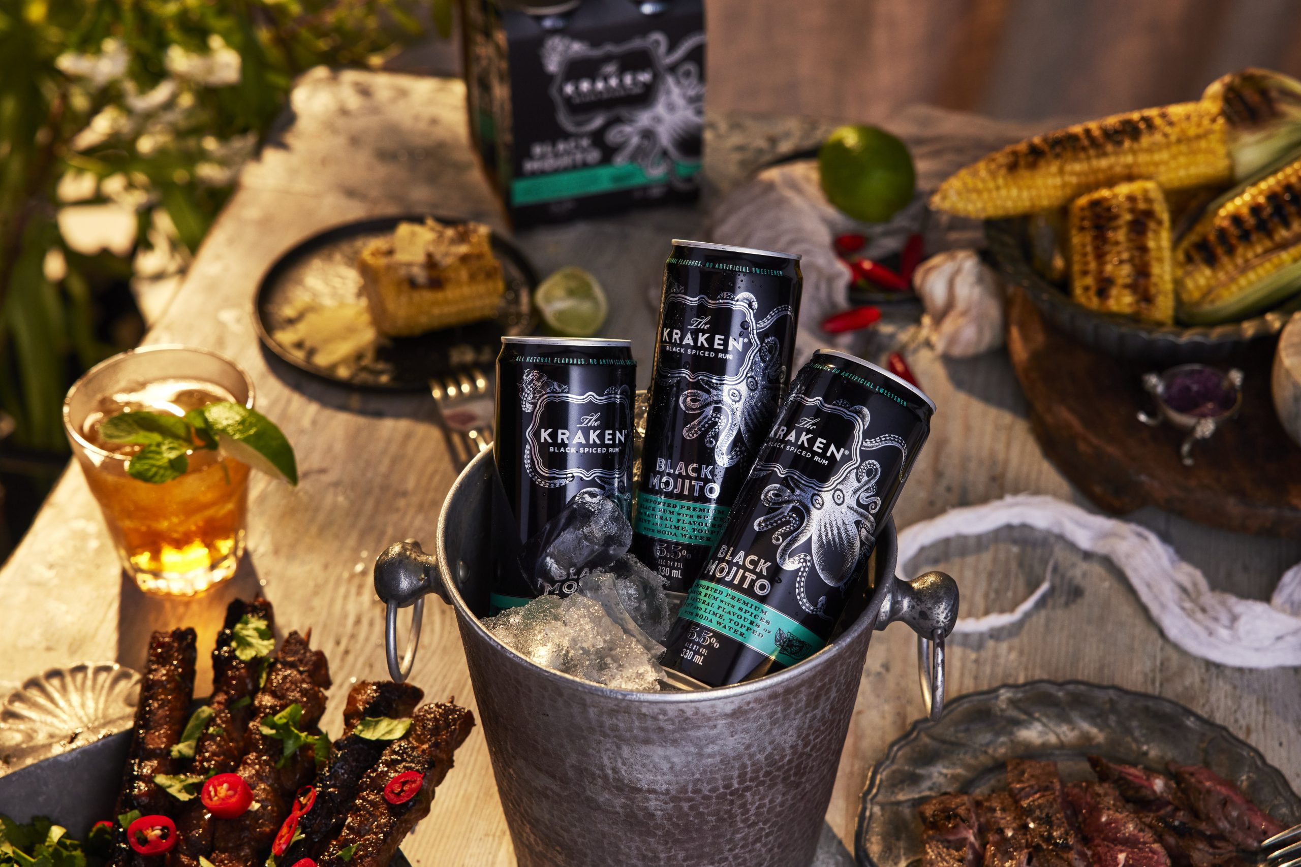 WIN! We're giving away a Kraken Rum gift pack with Kraken Black Mojito  cans, glasses and a cooler