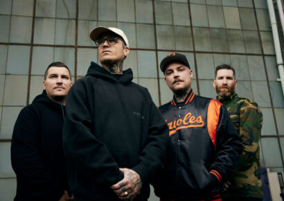 Amity Affliction standing together for a press photo